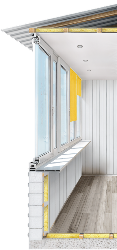 Отделка балкона